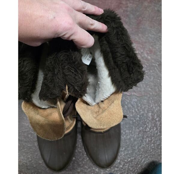 Sorel Manitou Leather Duck Boots Womens US 8 Lined Kaufman Waterproof Canada - Picture 6 of 12